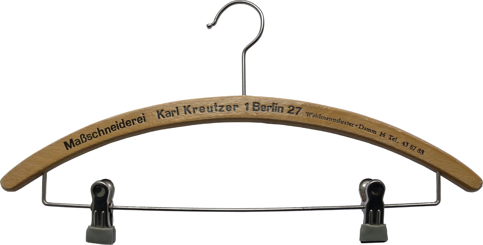 Maßschneiderei Karl Kreutzer 1 Berlin 27 Waidmannsluster=Damm 14 Tel. 43 87 88